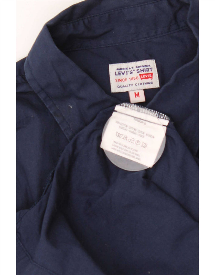 Camisa masculina de manga curta Levi's de algodão azul marinho médio