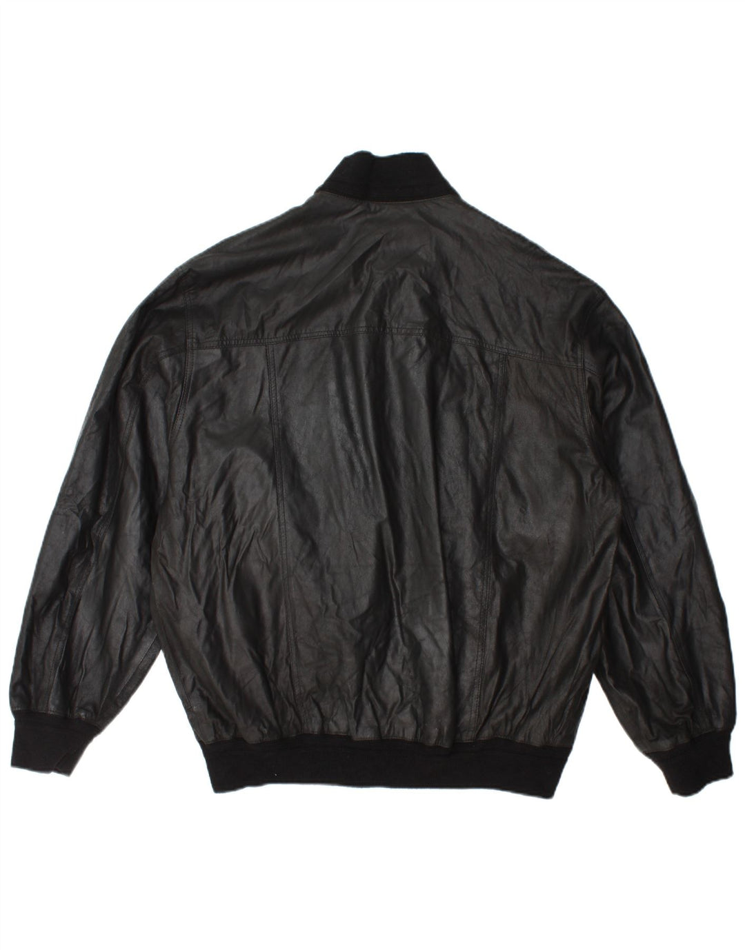 Jaqueta de couro bomber masculina vintage IT 54 2XL couro preto
