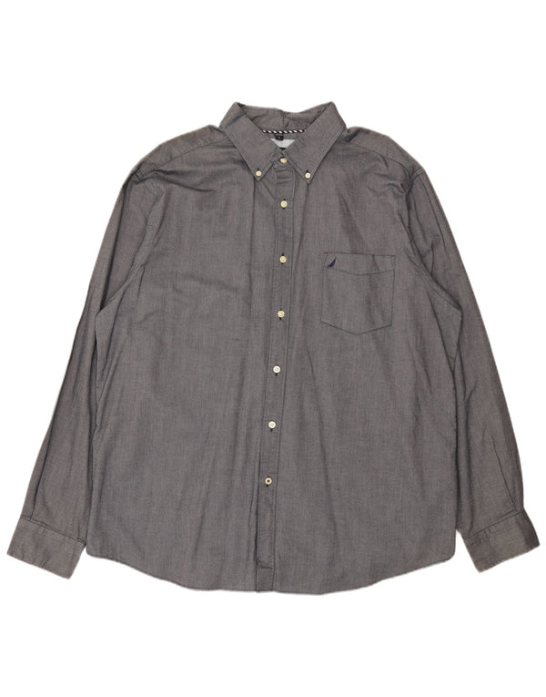 Camisa masculina Nautica XL cinza algodão