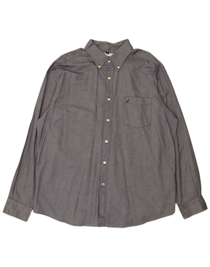 Camisa masculina Nautica XL cinza algodão