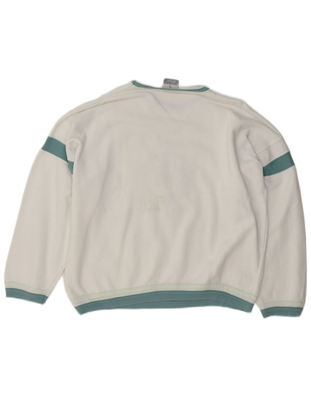 TRUSSARDI moletom gráfico feminino Jumper IT 46 grande algodão branco