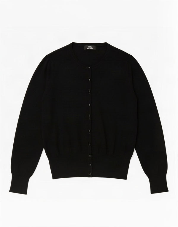 Suéter cardigã feminino Marks & Spencer UK 14 grande viscose preta