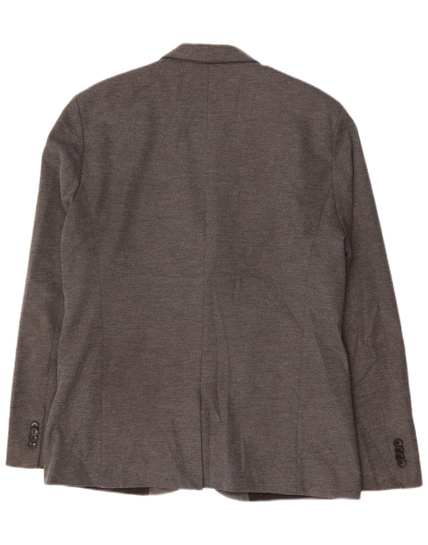 Jaqueta blazer masculina Zara com 2 botões UK 42 XL cinza poliéster