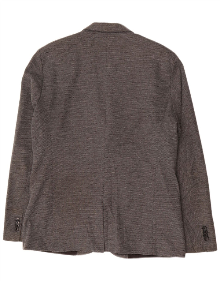 Jaqueta blazer masculina Zara com 2 botões UK 42 XL cinza poliéster