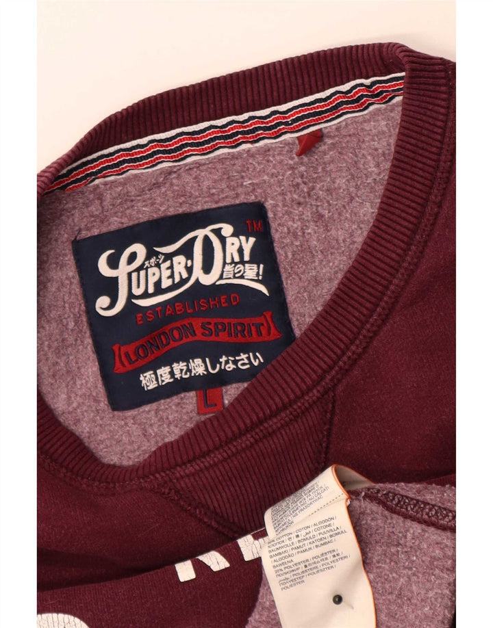 Superdry moletom masculino gráfico jumper grande algodão marrom