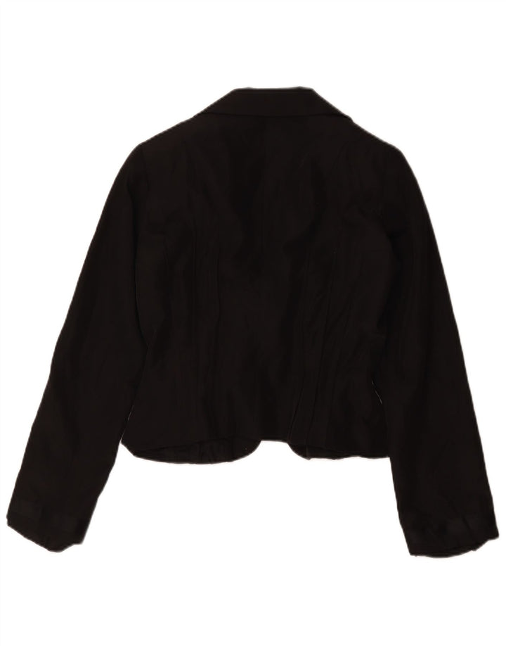 Jaqueta blazer vintage feminina crop 1 botão IT 42 acetato preto médio