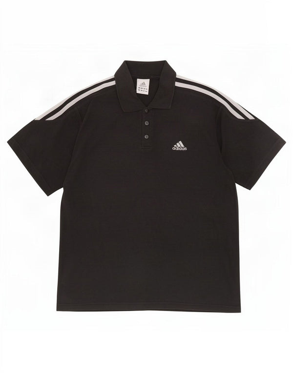 Adidas Mens Polo Shirt UK 42/44 Large Black Cotton