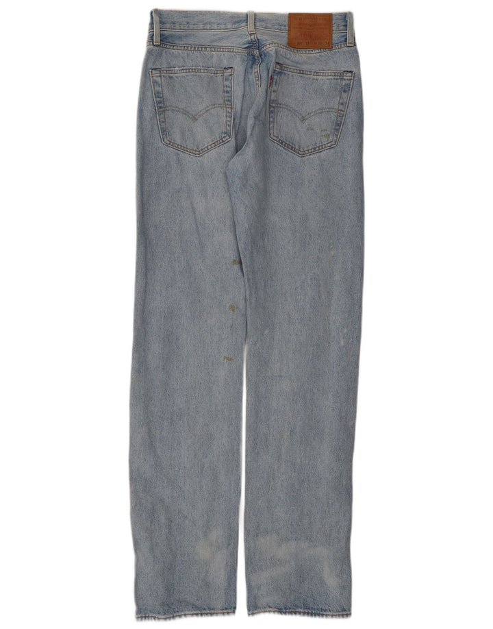 Levi's Masculino 501 Distressed Straight Jeans W30 L34 Azul Algodão