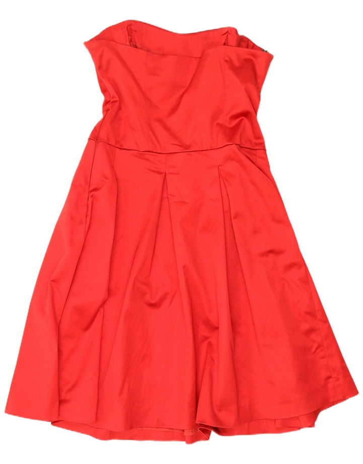 Vestido feminino sem alças Coast UK 16 grande acetato vermelho