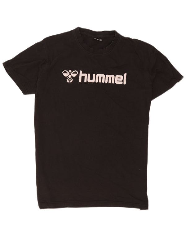 Camiseta masculina Hummel com estampa gráfica grande preta