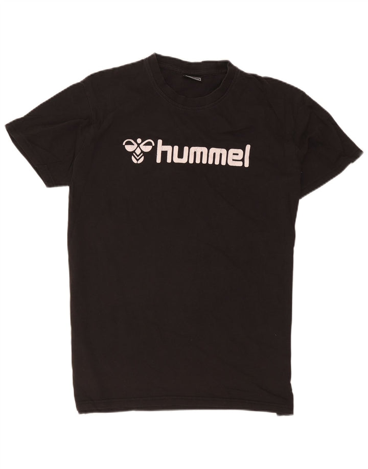 Camiseta masculina Hummel com estampa gráfica grande preta