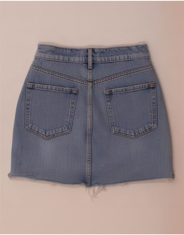 Mini saia jeans feminina Zara XS W24 azul
