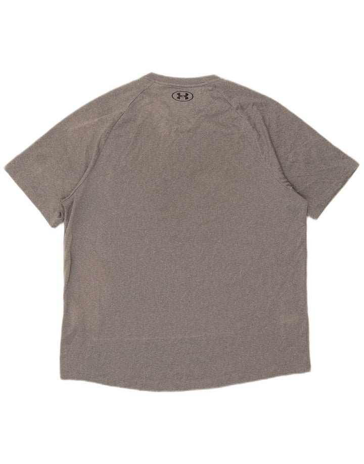 Camiseta masculina Under Armour grande poliéster manchado cinza