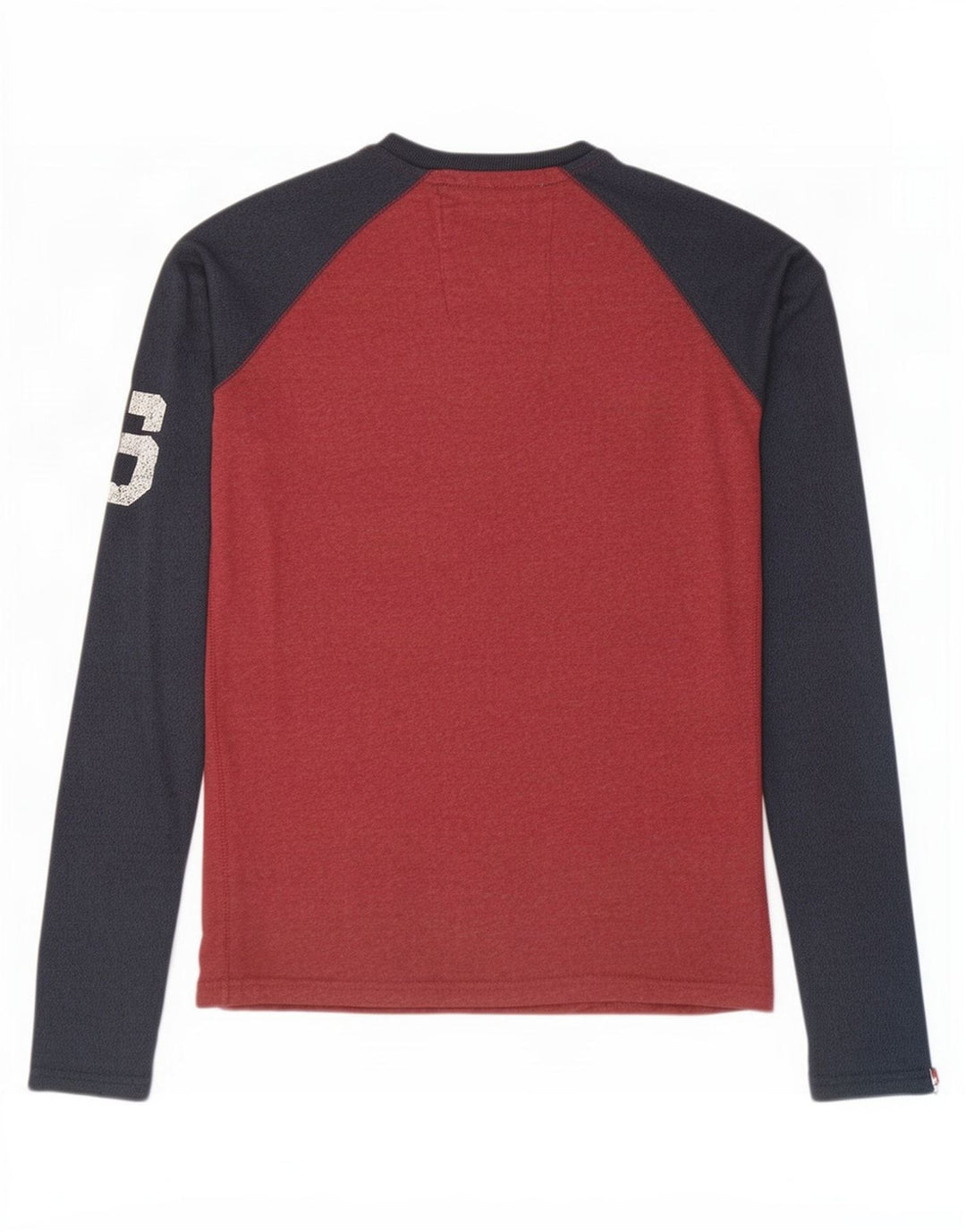 Top gráfico masculino Superdry manga comprida médio vermelho algodão colorblock