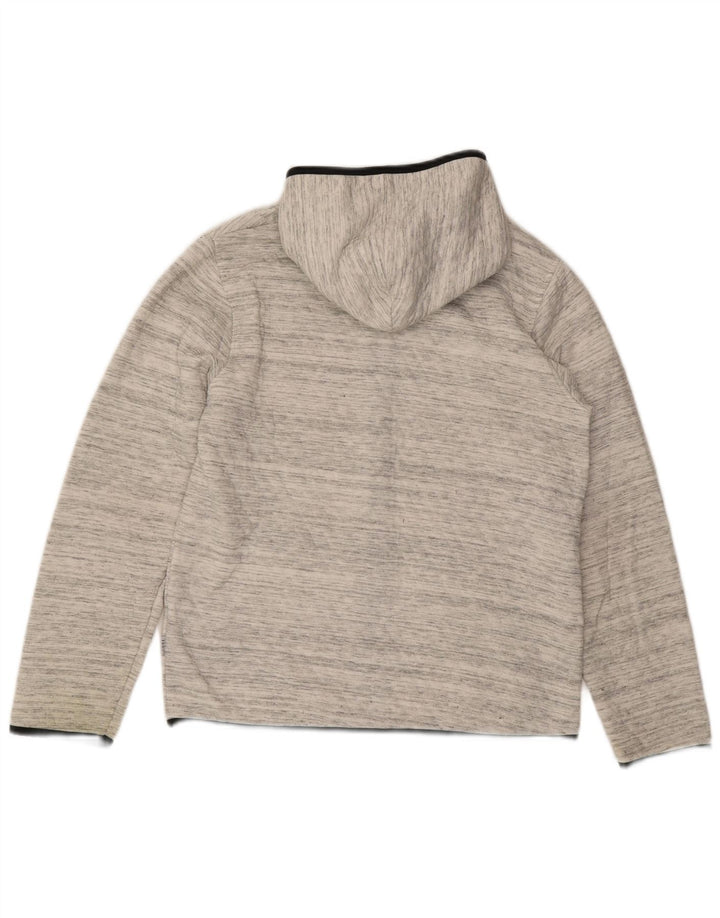 Suéter masculino com capuz e zíper JACK & JONES algodão listrado cinza médio