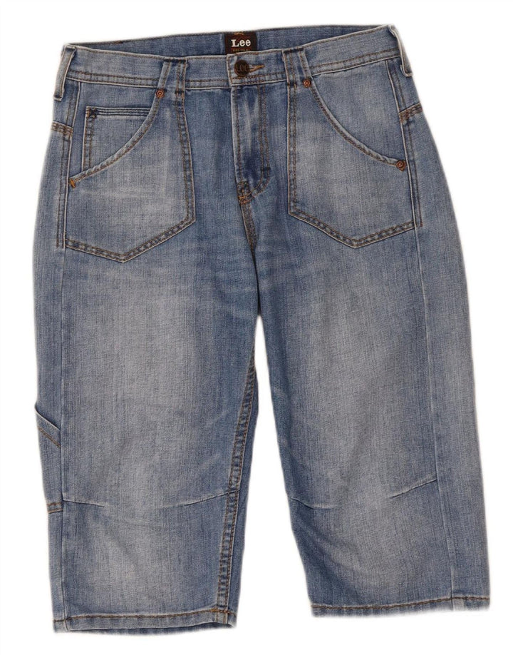 Bermuda jeans cargo LEE Boys 13-14 anos W28 algodão azul