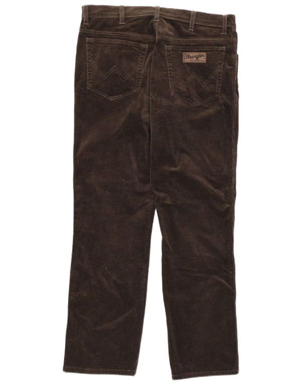 Calça Wrangler masculina Texas Stretch Straight Corduroy W36 L32 algodão marrom