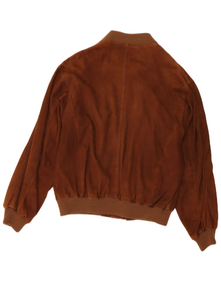 Jaqueta de camurça masculina vintage EU 54 2XL couro marrom