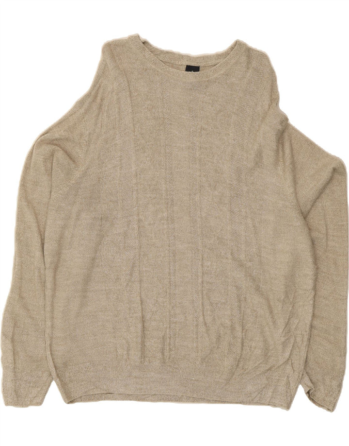 DOCKERS Mens Boat Neck Jumper Sweater XL Beige Acrylic Vintage Dockers and Second-Hand Dockers from Messina Hembry 