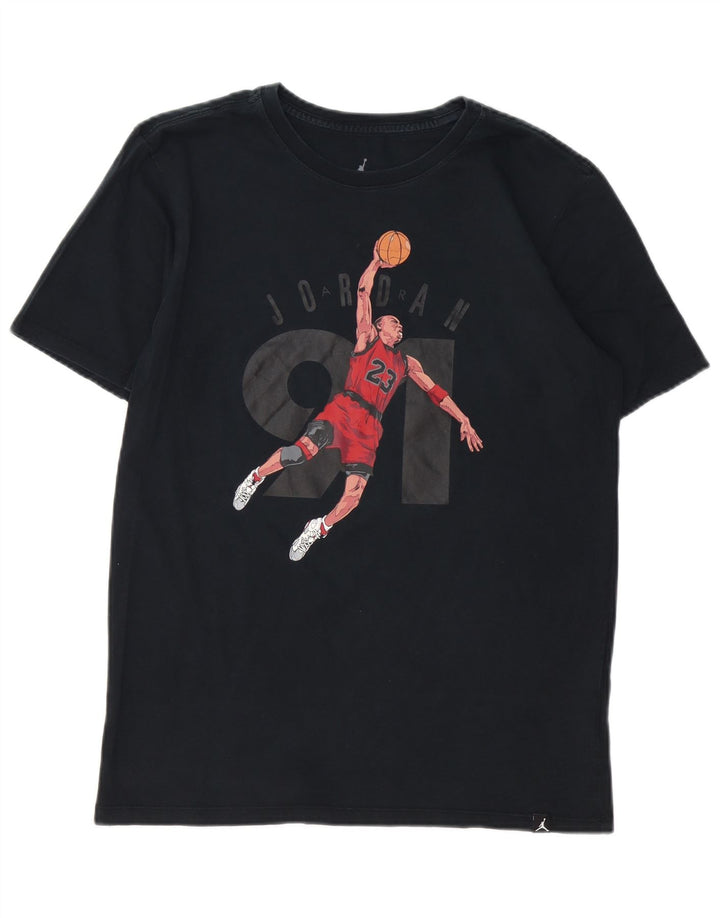 Camiseta Jordan Masculina Graphic Top Médio Algodão Azul Marinho