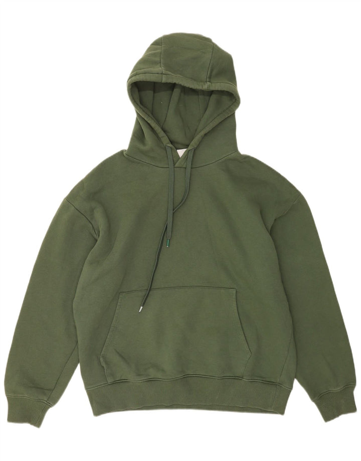 Zara moletom com capuz masculino grande algodão verde