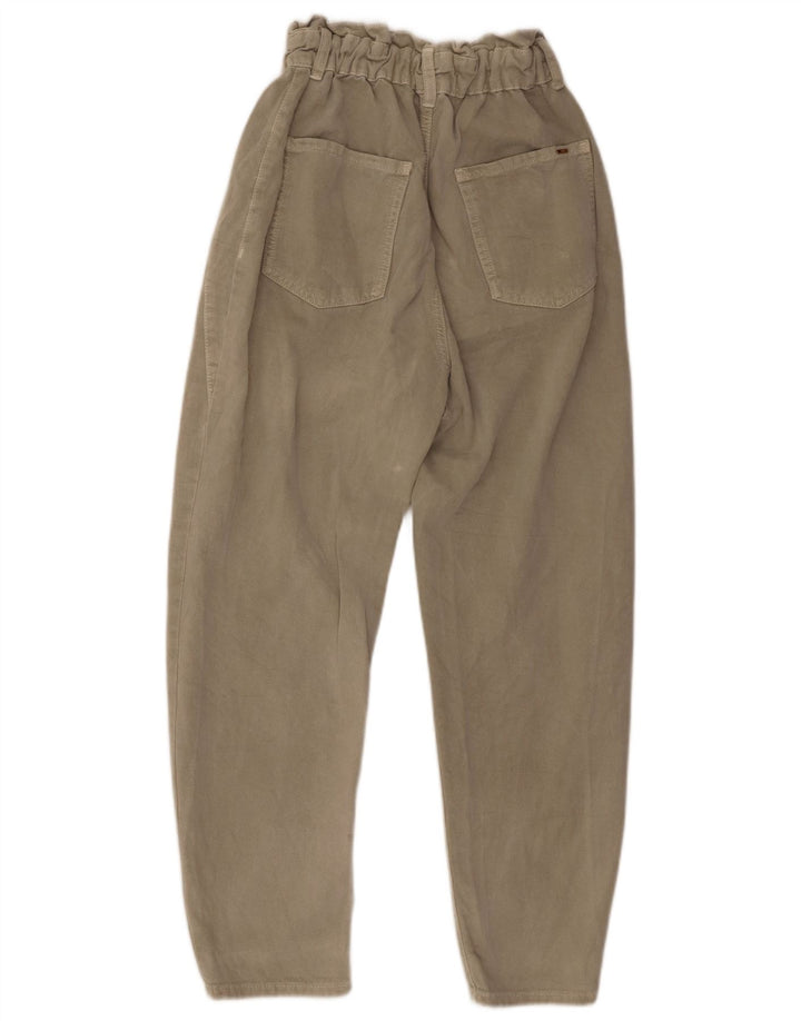 Calça casual feminina ZARA cintura alta cônica UE 36 XS W26 L26 cinza