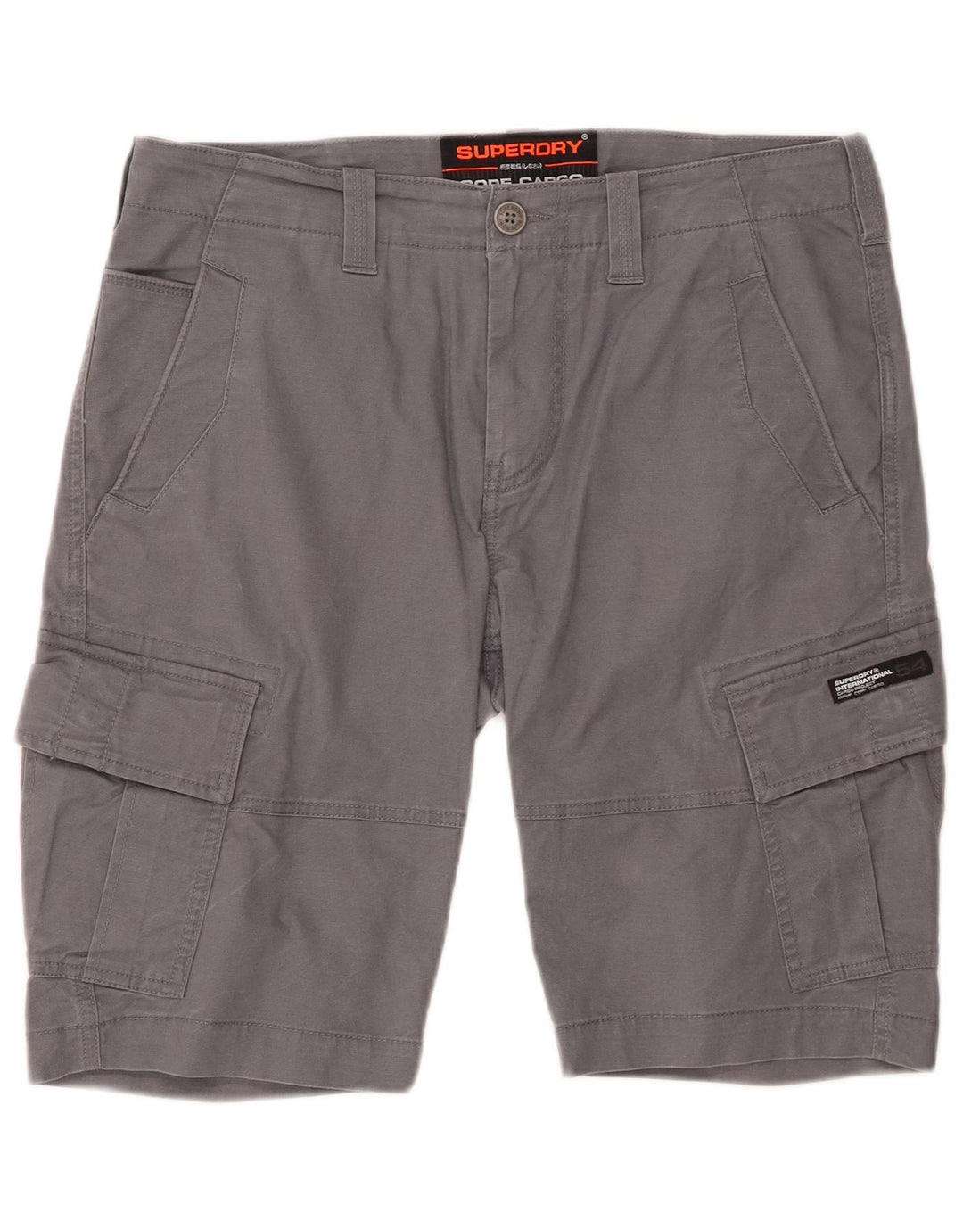 Shorts cargo masculino SUPERDRY W32 algodão cinza médio