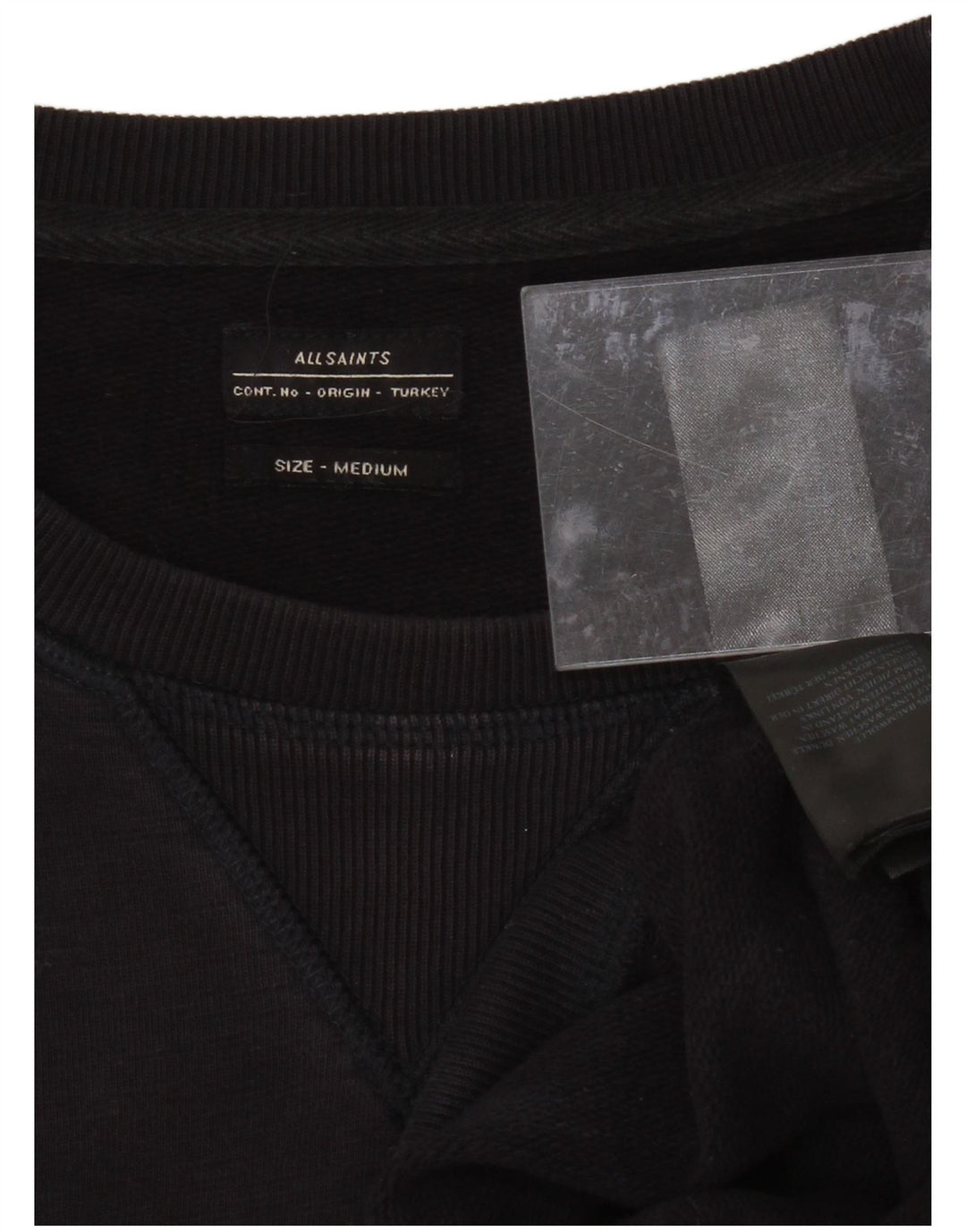 ALL SAINTS moletom masculino jumper médio algodão preto