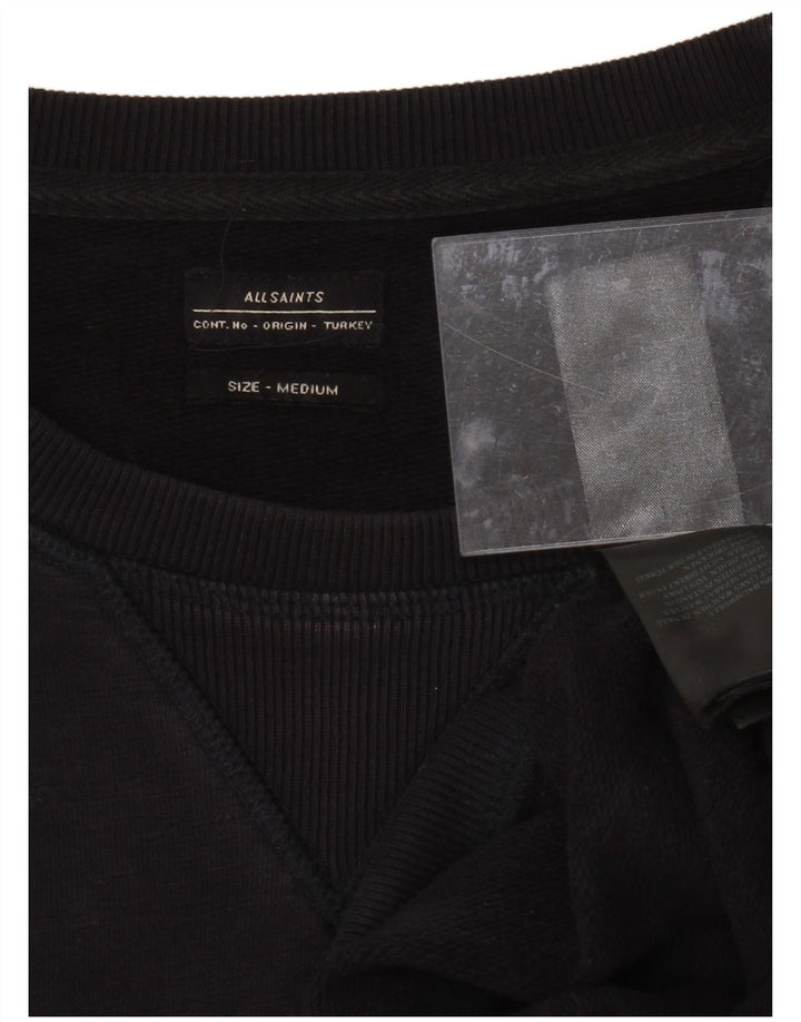 ALL SAINTS moletom masculino jumper médio algodão preto