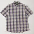 Camisa masculina de manga curta EDDIE BAUER Classic Fit XL roxo xadrez