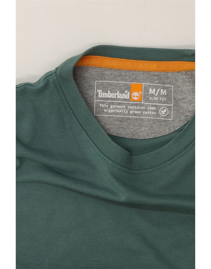Camiseta masculina Timberland Slim Fit Top Médio Algodão Verde