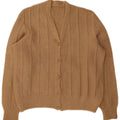 Suéter Cardigan Feminino Vintage Reino Unido 14 Grande Bege