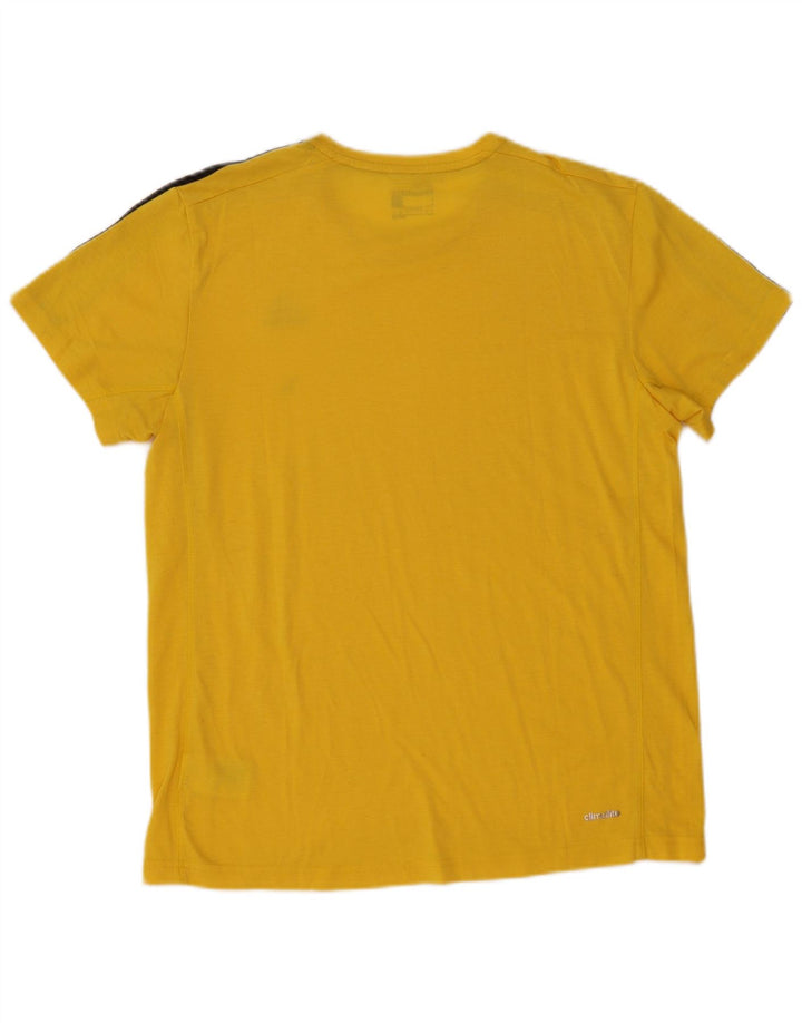 Adidas Mens Climalite Camiseta Top Grande Poliéster Amarelo