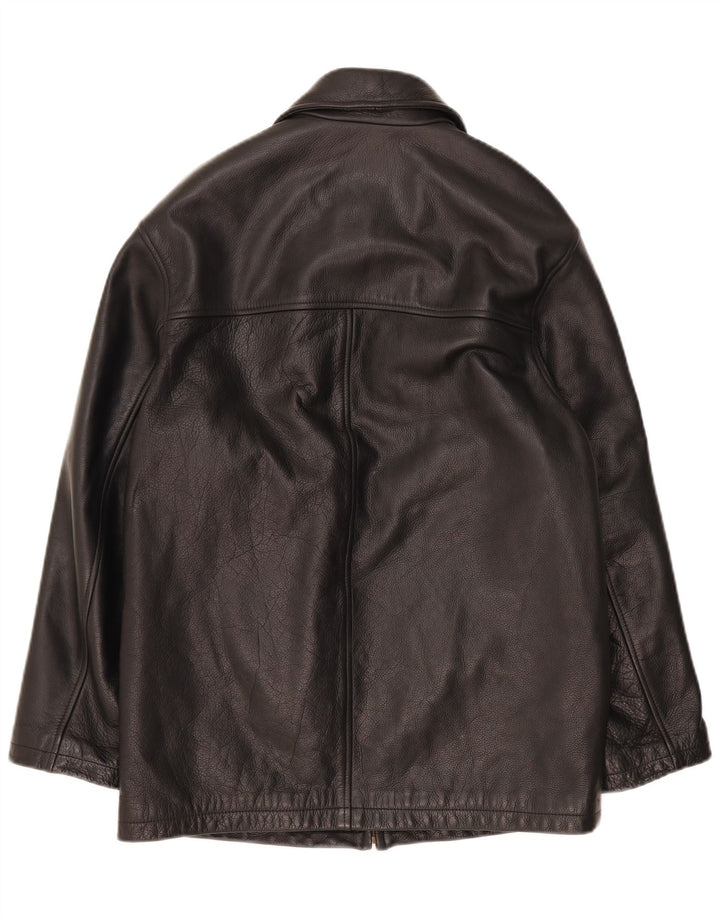 Jaqueta de couro masculina Chevignon UK 36 pequena couro preto