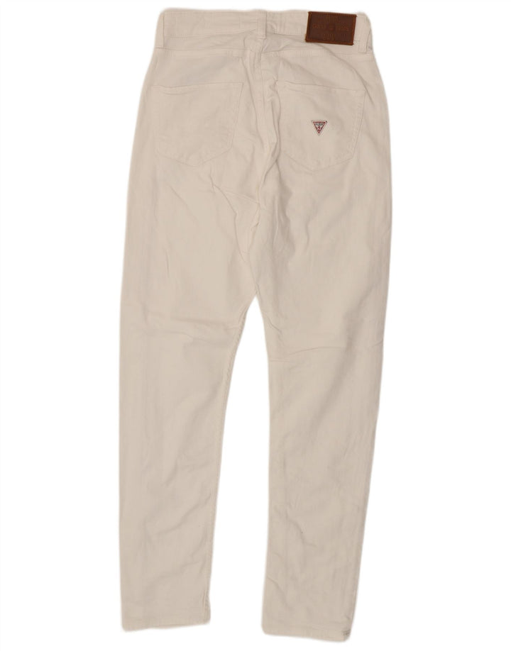 Calça jeans feminina GUESS com ajuste relaxado W29 L31 algodão branco