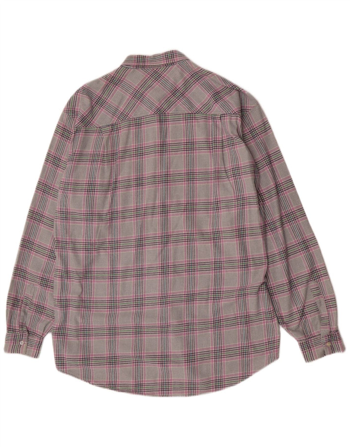 Camisa masculina de flanela Carrera Regular Fit XL cinza xadrez algodão