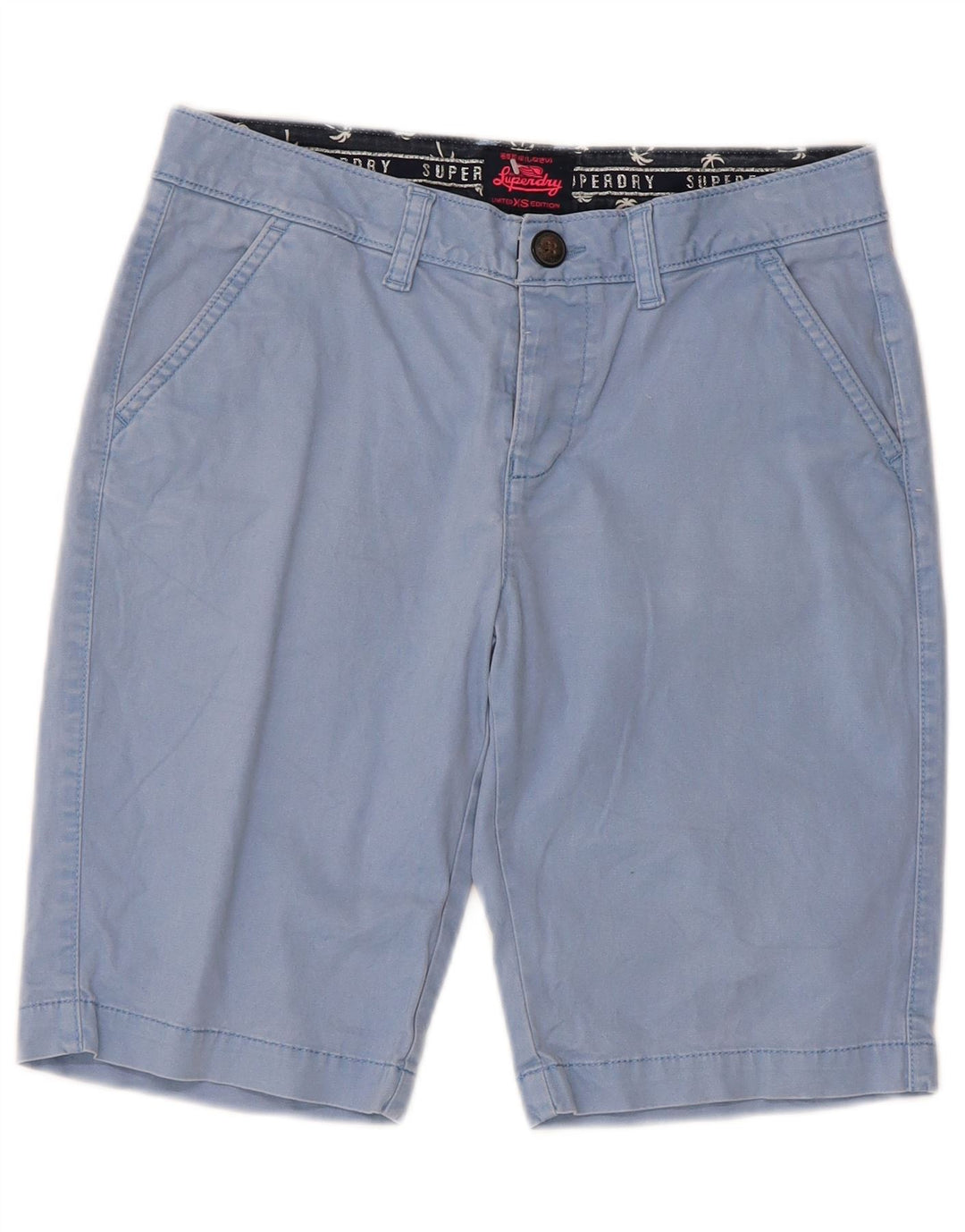 Shorts Chino Masculino Superdry XS W30 Azul Algodão