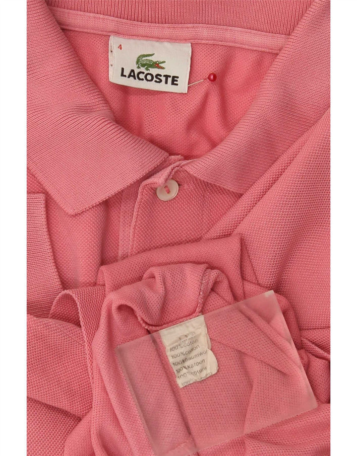 Camisa polo masculina Lacoste tamanho 4 médio algodão rosa