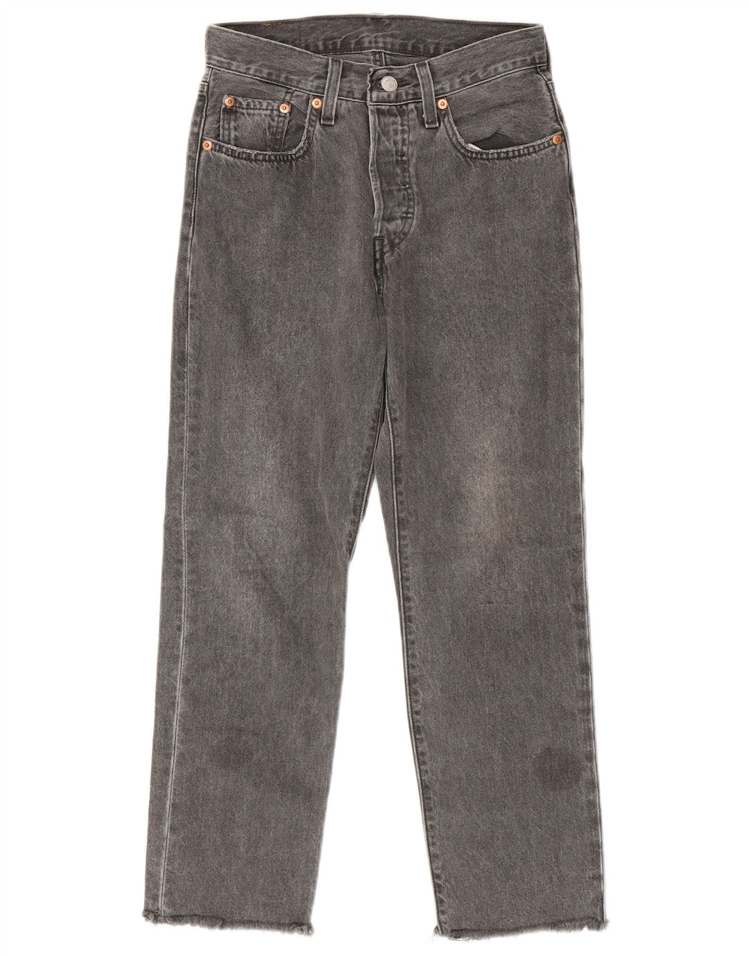 Levi's feminino 501 jeans retos W24 L26 algodão cinza