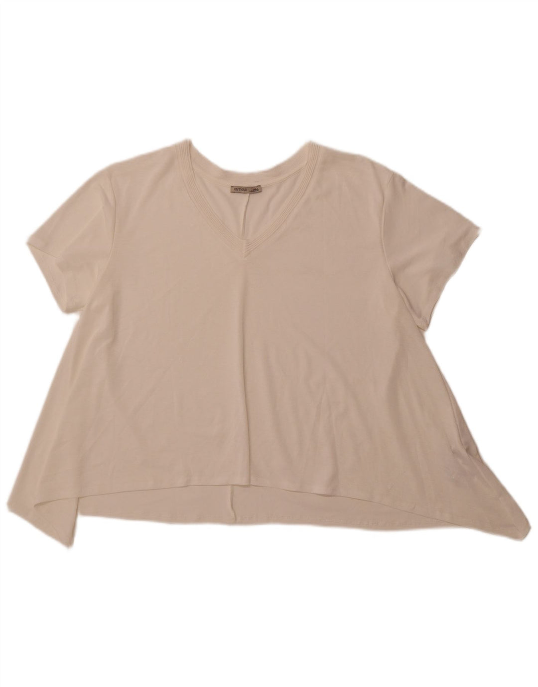 Blusa assimétrica feminina ZARA UK 16 grande poliéster branco