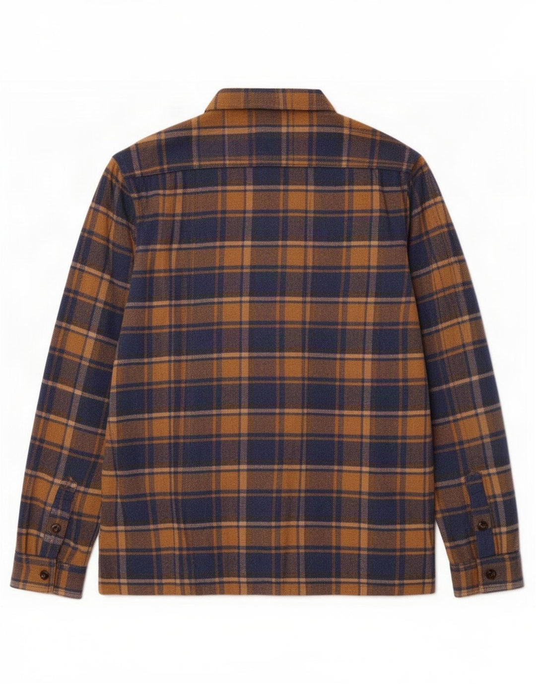 Fat Face Mens Shacket Camisa de flanela de ajuste regular grande lã xadrez azul