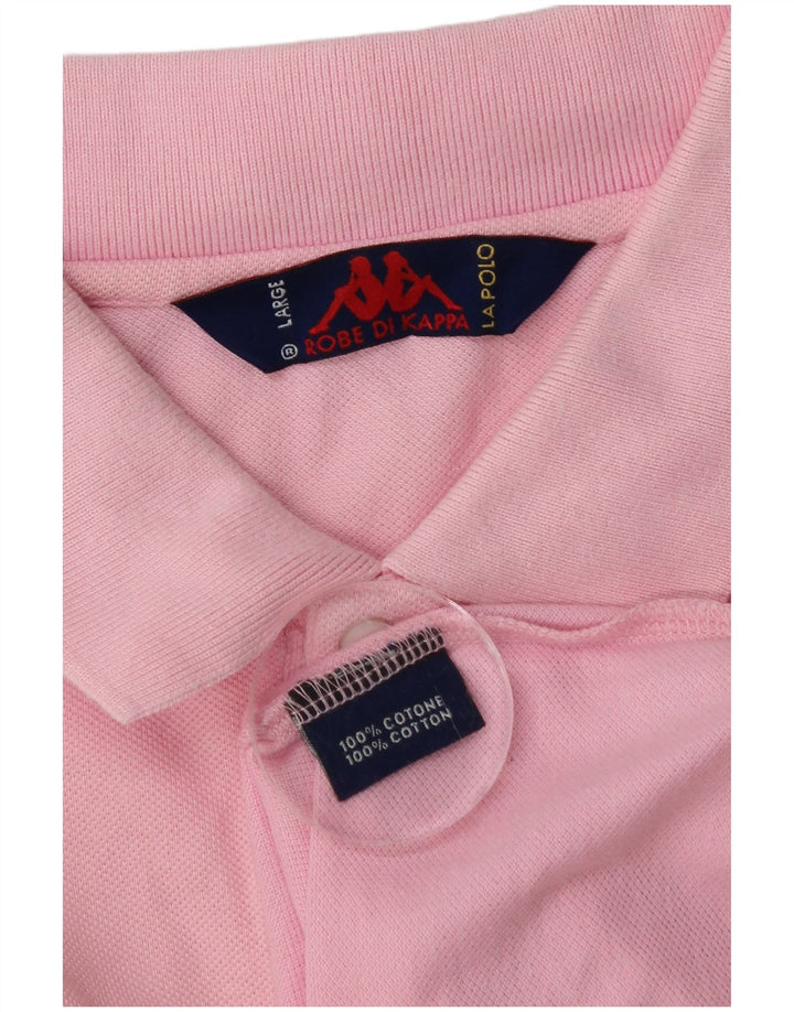 Camisa polo masculina Kappa grande algodão rosa