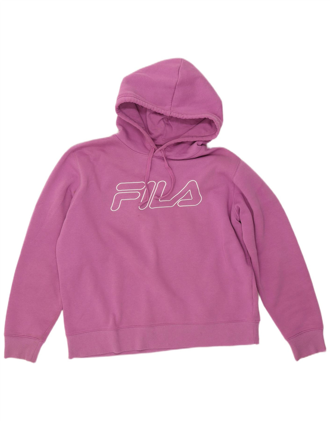 Pulôver feminino com capuz gráfico oversized FILA Reino Unido 16 grande algodão roxo