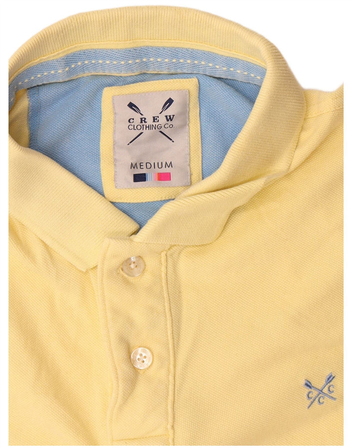 Camisa polo masculina Crew Clothing algodão amarelo médio