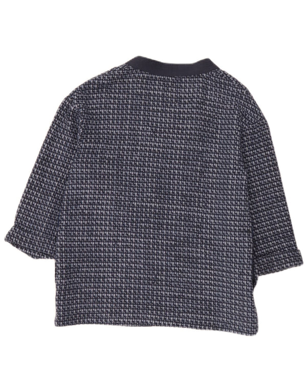 Suéter cardigã feminino Marks & Spencer manga 3/4 Reino Unido 10 pequeno azul
