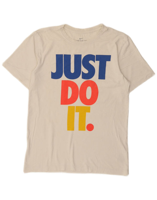 Camiseta Nike masculina gráfica top pequeno algodão branco