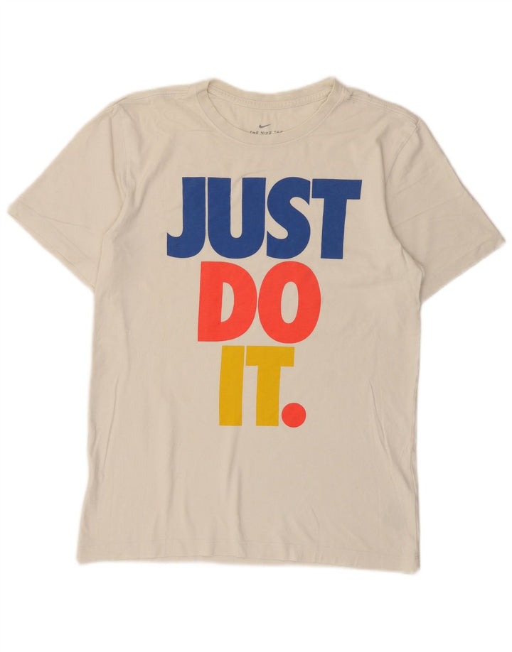 Camiseta Nike masculina gráfica top pequeno algodão branco