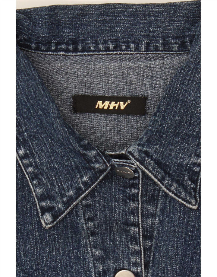 Jaqueta jeans feminina vintage UK 14 azul médio