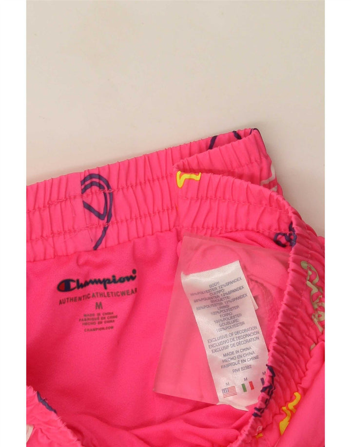 Shorts esportivos gráficos Champion para meninas 9-10 anos poliéster rosa médio