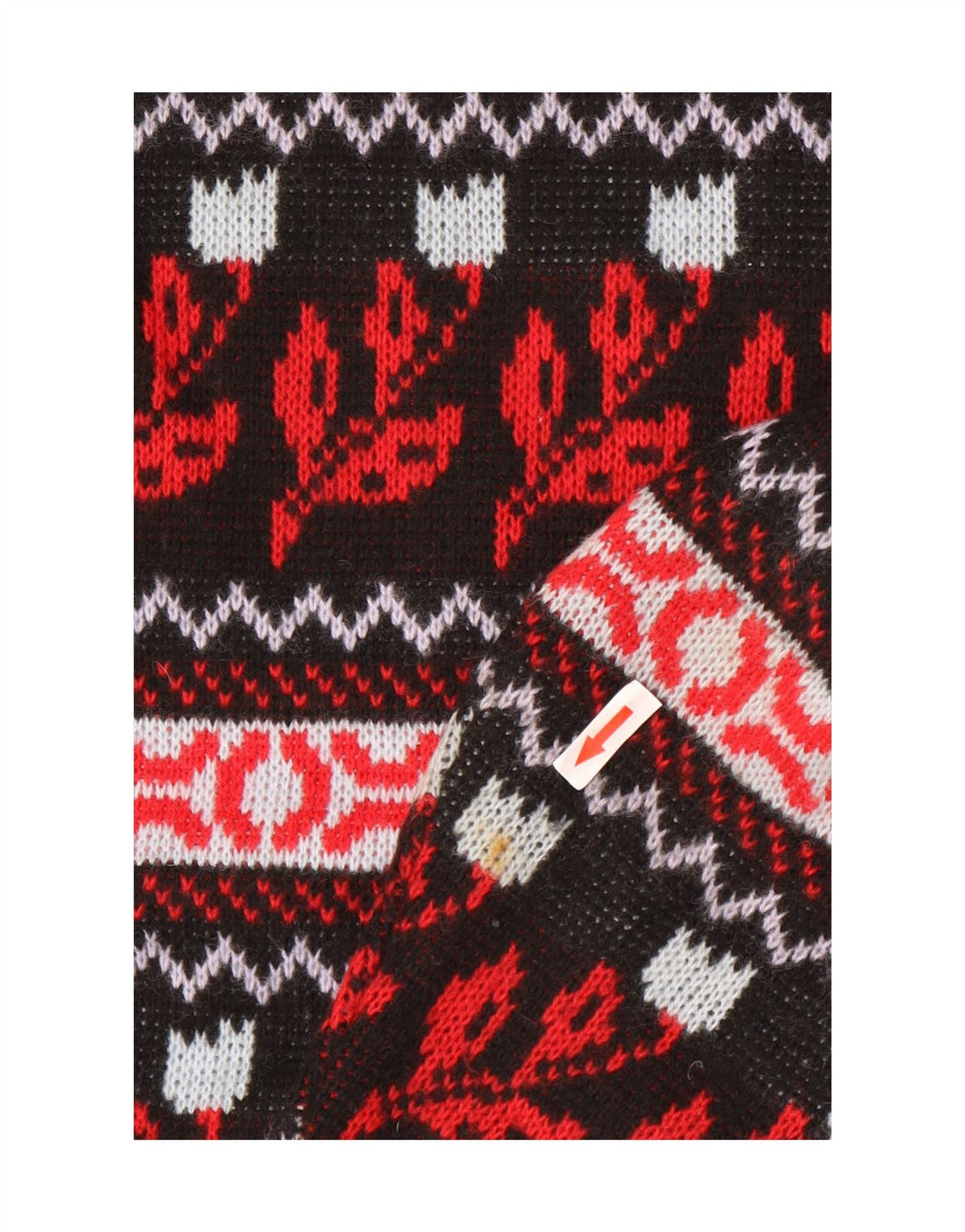 Suéter vintage masculino com gola redonda, acrílico floral médio multicolorido